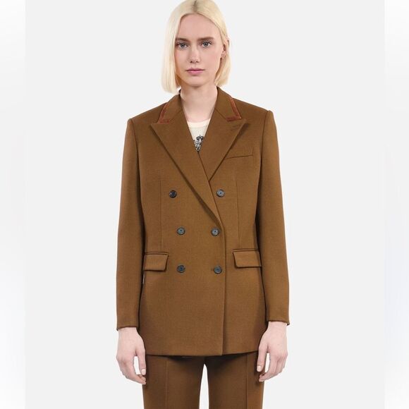 $665 The Kooples Brown Wool Double-Breasted Suit Jacket
- Size US 6 or 38 NWT - Picture 1 of 12